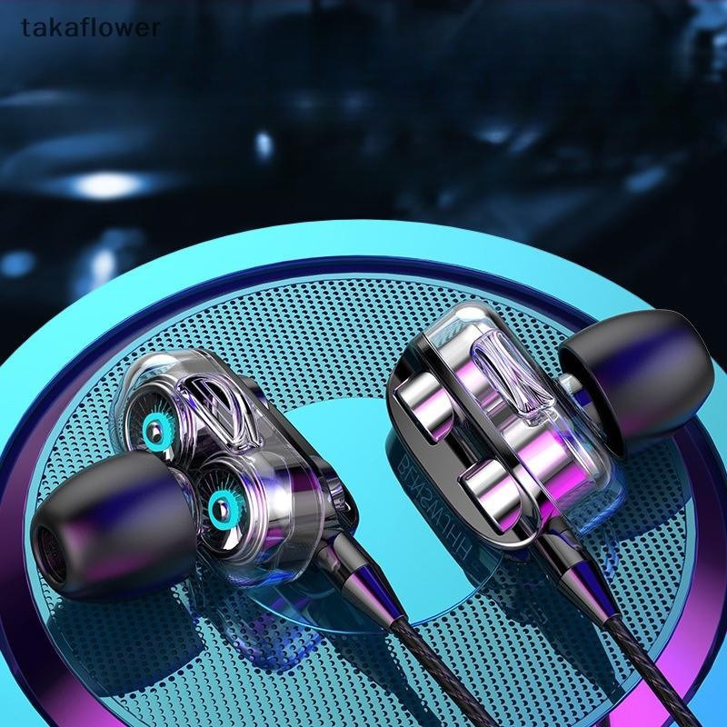 ทาคาฟลาวเวอร์ หูฟังอินเอียร์แบบมีสายในหูตัดเสียงรบกวนการออกแบบตามหลักสรีรศาสตร์หูฟังสเตอริโอกีฬาสําหรับโทรศัพท์มือถือใช้ทุกวันใ