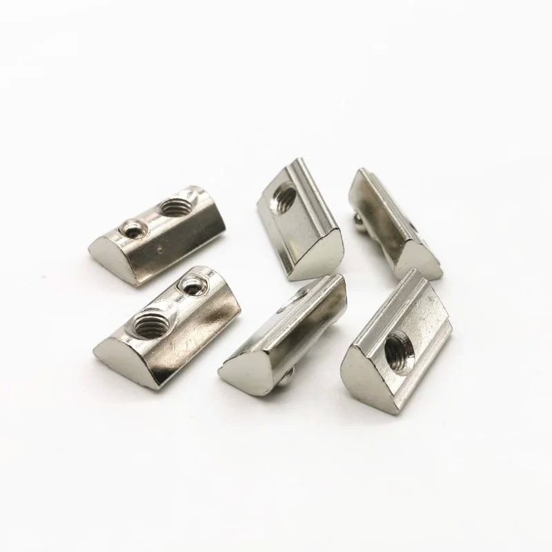 100/50/20pcs ครึ่งรอบความยืดหยุ่น Roll-in T ฤดูใบไม้ผลิถั่ว M3 M4 M5 M6 M8 สําหรับ 2020 3030 4040 45