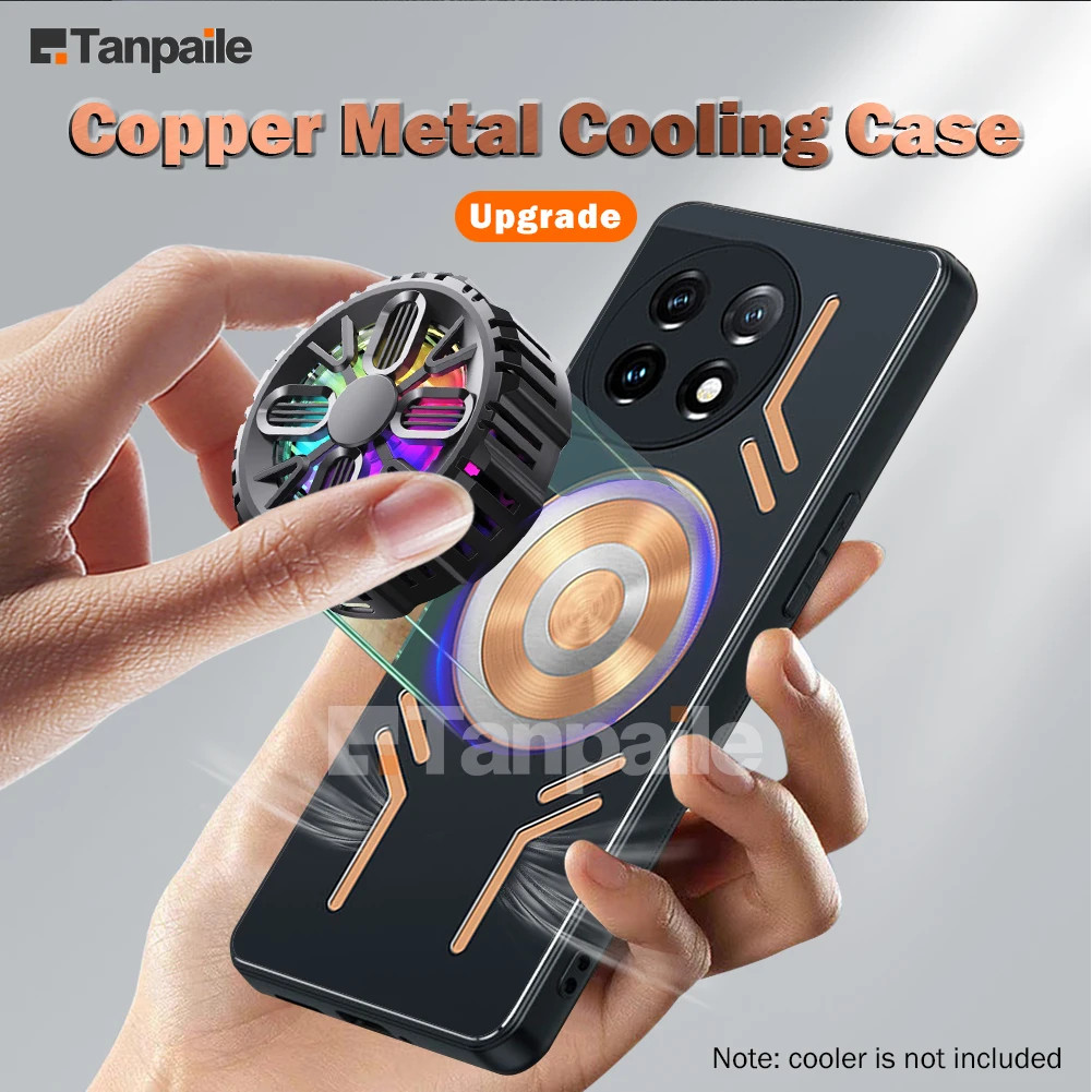 สําหรับ OnePlus ACE 5 3 Pro 13 13R 12 12R ทองแดงโลหะ Cooling Case กันกระแทก Gaming การกระจายความร้อนกันชน Funda