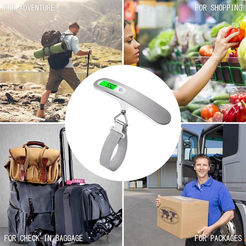เครื่องชั่งน้ำหนักแบบพกพา เครื่องชั่งน้ำหนัก จอแสดงผลดิจิตอล luggage scale travel - รูปที่ 3