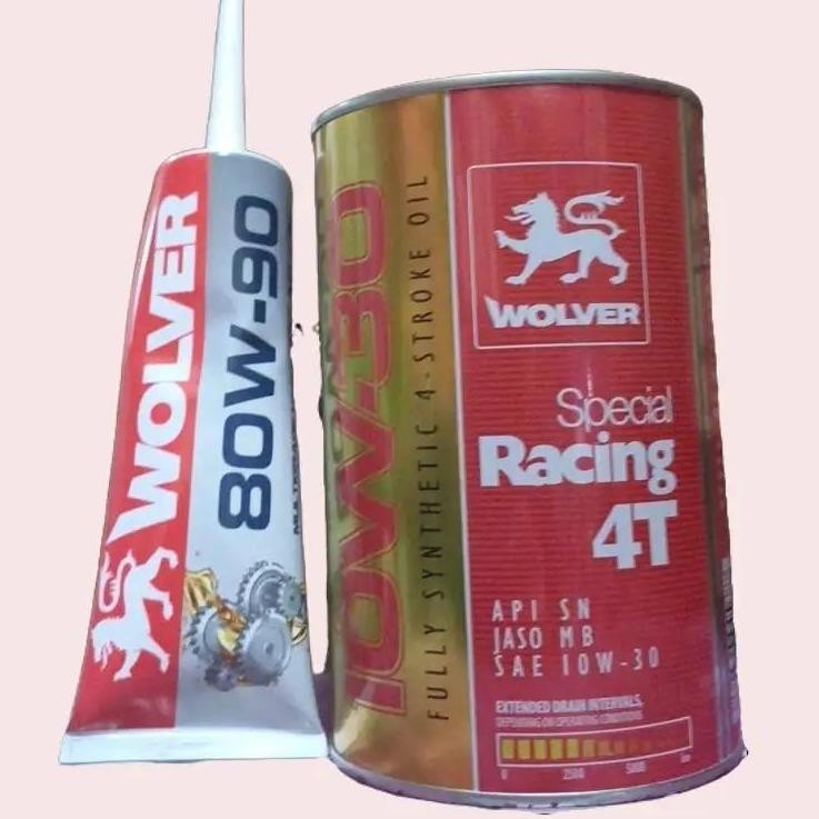 Wolver Racing Special 10W30 Lubricant 800ml สําหรับสกู๊ตเตอร์และแล็ปท็อป Wolver 80W90 120ml