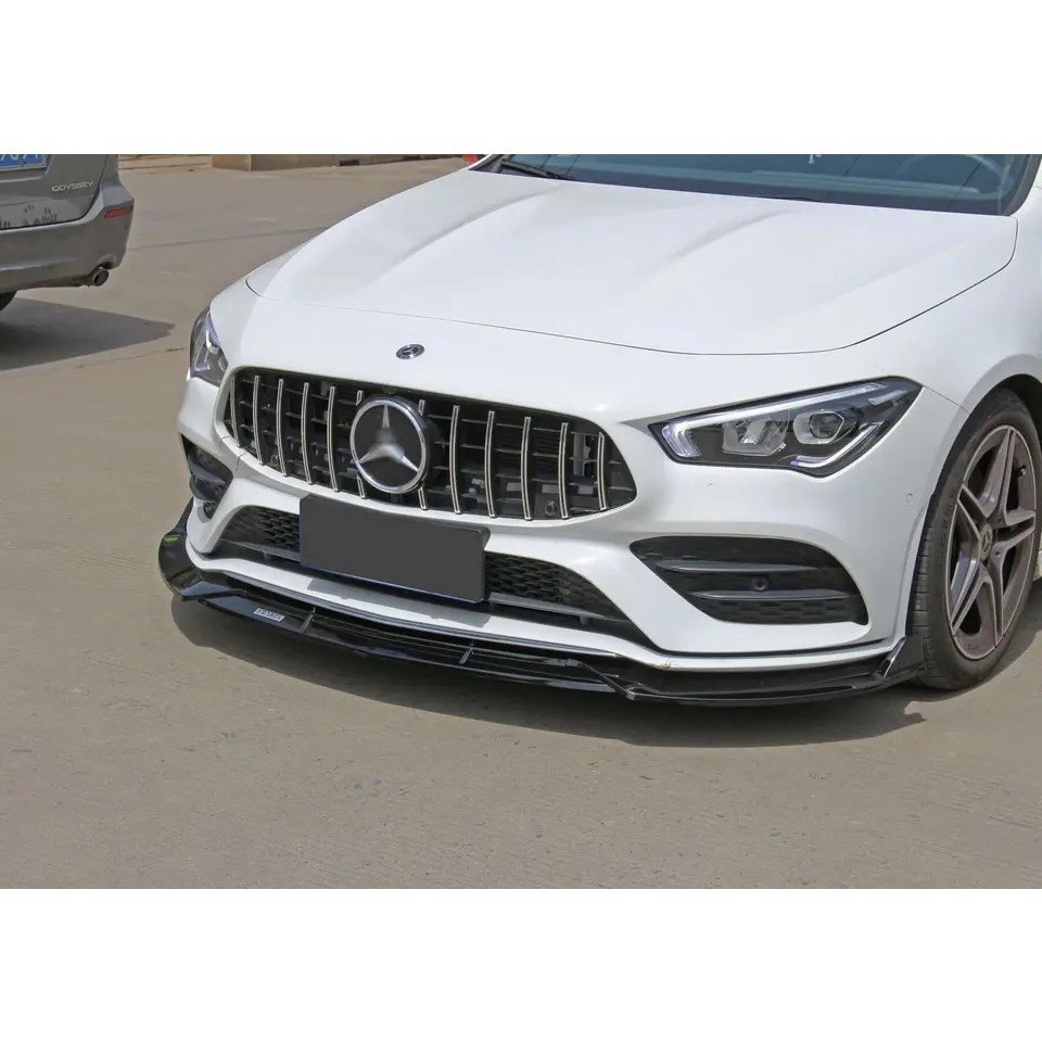 กันชนหน้า Splitter Lip Diffuser สปอยเลอร์กระโปรง Body Kit ตกแต่ง Strip Shovel สําหรับ Benz W118 CLA2