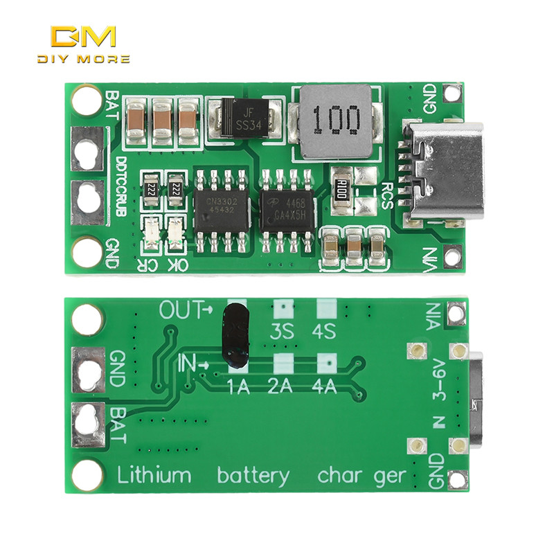 Diymore 2S/3S/4S 1-4A DC 3-6V Booster Module Lithium Polymer Battery Charger Module Type C