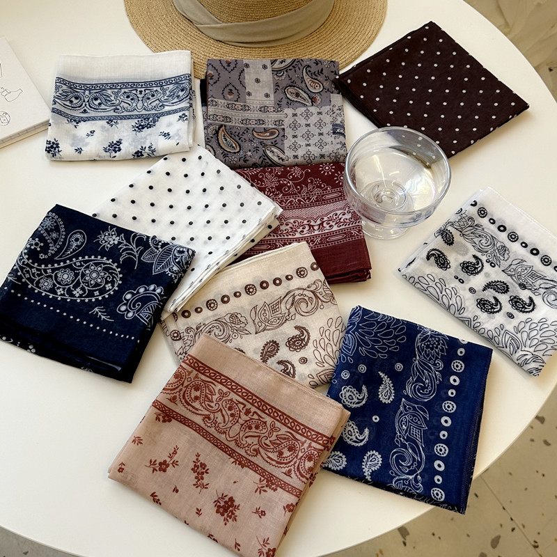 ผ้าพันคอมัลติฟังก์ชั่นผ้าฝ้ายผ้าพันคอ HeadScarf Hairband 55x55 ซม.
