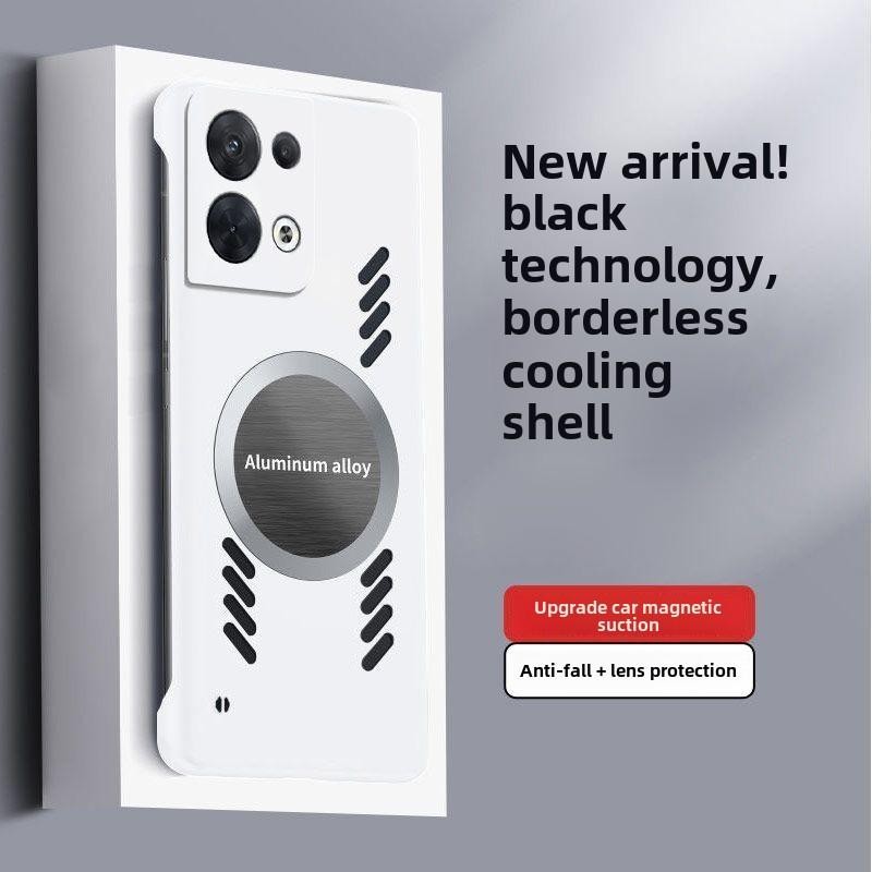 หรูหรา Graphene การกระจายความร้อนระบายความร้อนแม่เหล็กเคสโทรศัพท์สําหรับ OPPO Reno 13 Pro 5G Frameless Cover