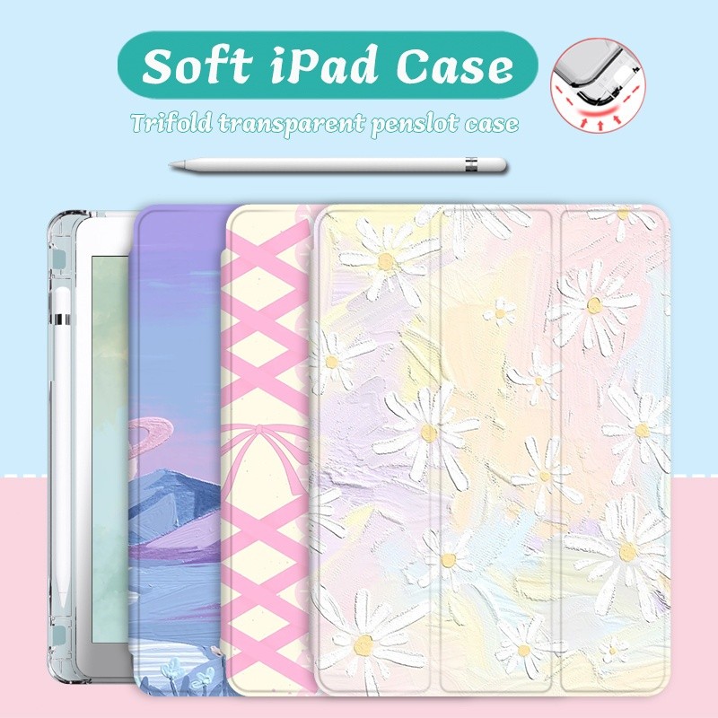 เคส Ipad เคสสามพับพร้อมปากกาสล็อต iPad Air 5 เคส iPad 10 pro 11 นิ้ว Air 4 3 2 1 gen 9 8 7 Air 11 20