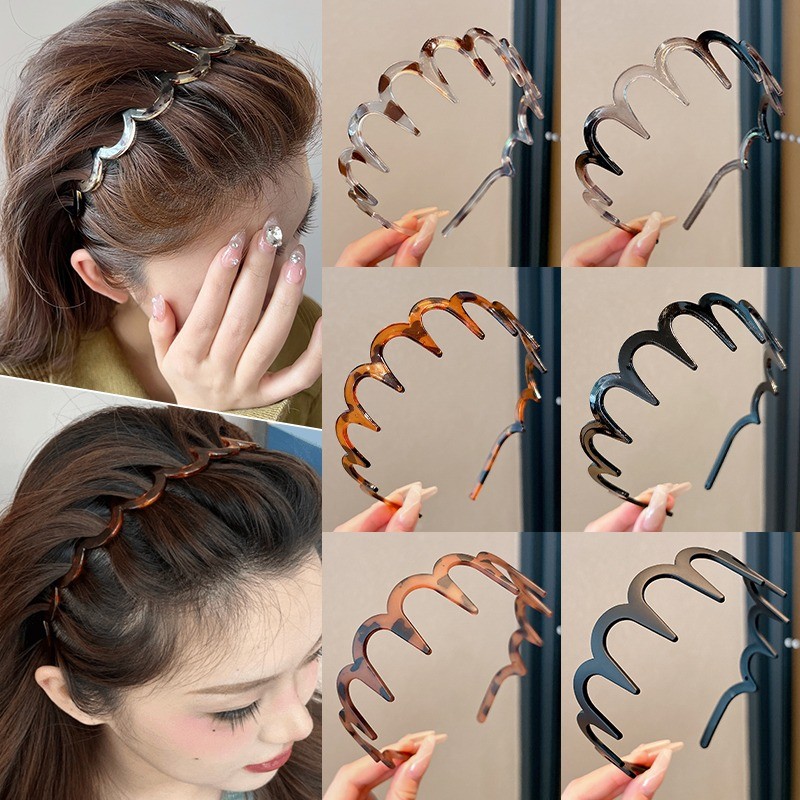 แฟชั่นเกาหลีใหม่ที่เรียบง่ายสวยอะคริลิฟันใบหน้าล้างคาดศีรษะอุปกรณ์ผม