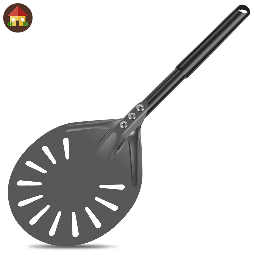 พิซซ่าเปลี่ยนเปลือกยาวอลูมิเนียมพิซซ่า Peel Spinner Perforated พิซซ่า Turner Spinner Non-Stick Pizza Paddle 15.75.98.46 นิ้วป้องกันรอยขีดข่วนเปลือกพิซซ่า SHOPTKC0261