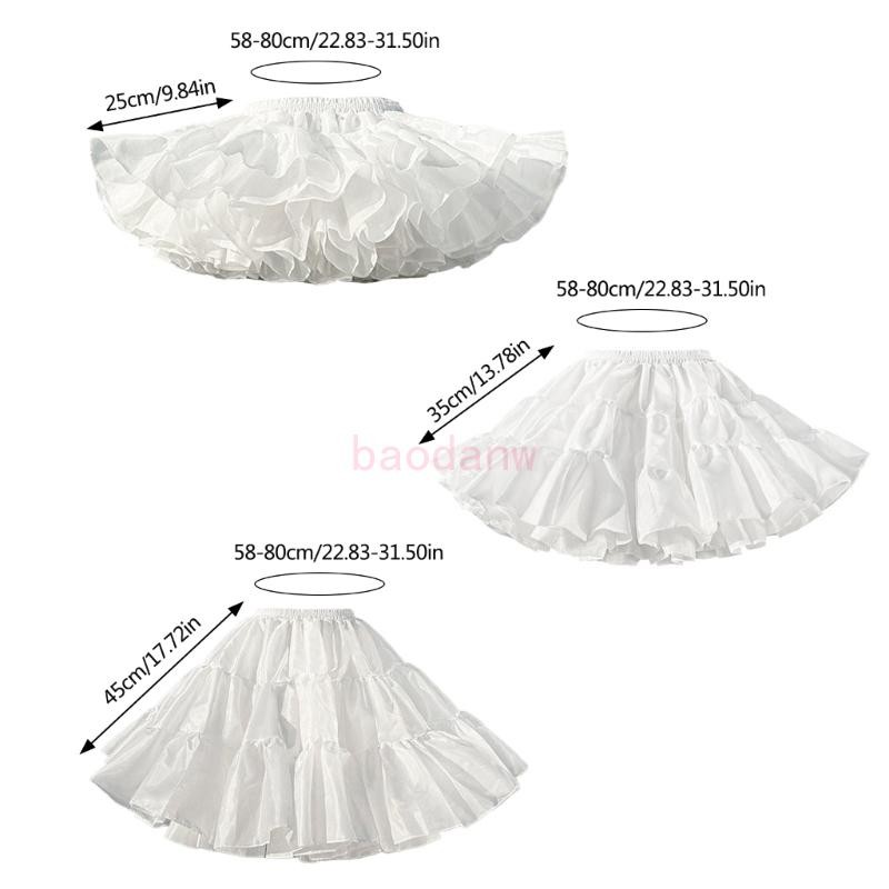 Bdw ผู้หญิง Tiered จีบ Tutus กระโปรงสั้น Petticoat อะนิเมะคอสเพลย์ปาร์ตี้กระโปรง Underกระโปรง