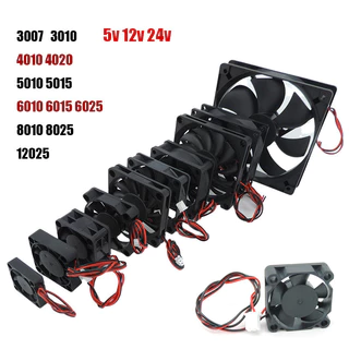 Dc Brushless พัดลม xh2.54 2pin 5V 12V 24V อุตสาหกรรม Cooling พัดลมแบริ่ง 4/8 ซม.12 ซม.25/30/35/40/50*10 มม.3D เครื่องพิมพ์ Cooler THH1