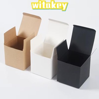 Witakey 10 ชิ้นกล่องขนม,พับกระดาษคราฟท์ของขวัญกล่องบรรจุภัณฑ…