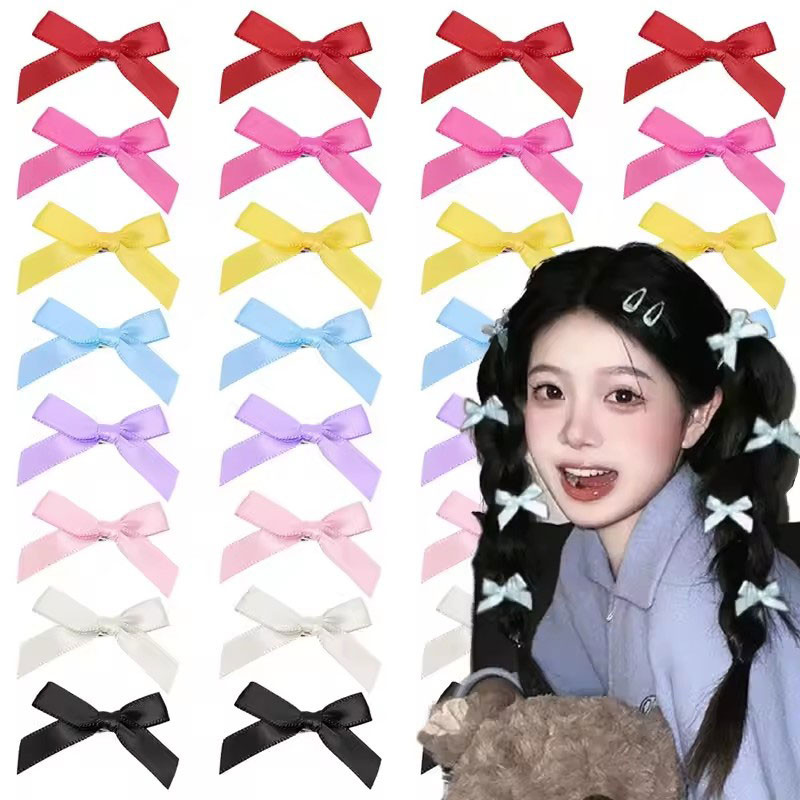 กิ๊บติดผมโบว์หลากสี 8 ชิ้น / กิ๊บติดผมโบว์ริบบิ้นขนาดเล็ก / INS Y2K หวานน่ารัก Headwear / เครื่องประดับผมสาว