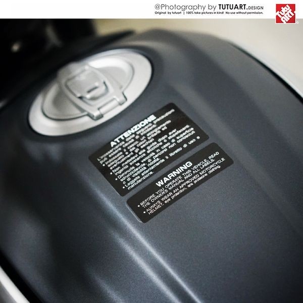 Ducati 821 MTS Motorcycle Universal Fuel Tank warning Letter Sticker Covering Decorative Waterproof Sticker