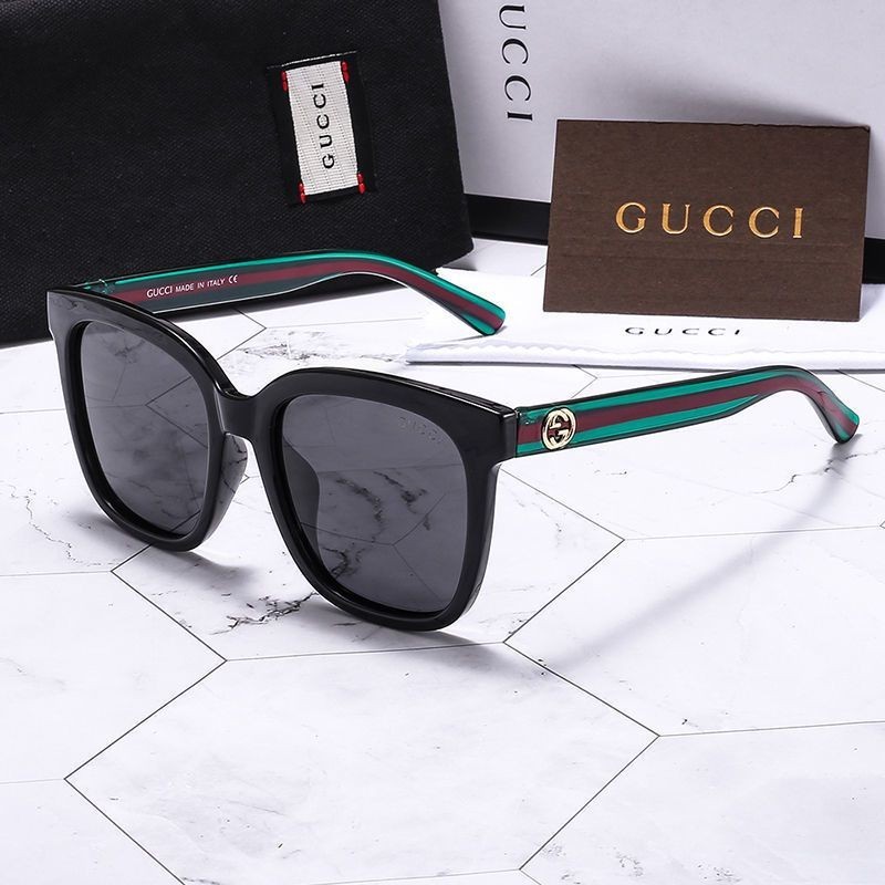 Gucci แว่นตากันแดด ทรงสี่เหลี่ยม และทรงกลม ขนาดใหญ่ สําหรับผู้ชาย และผู้หญิง