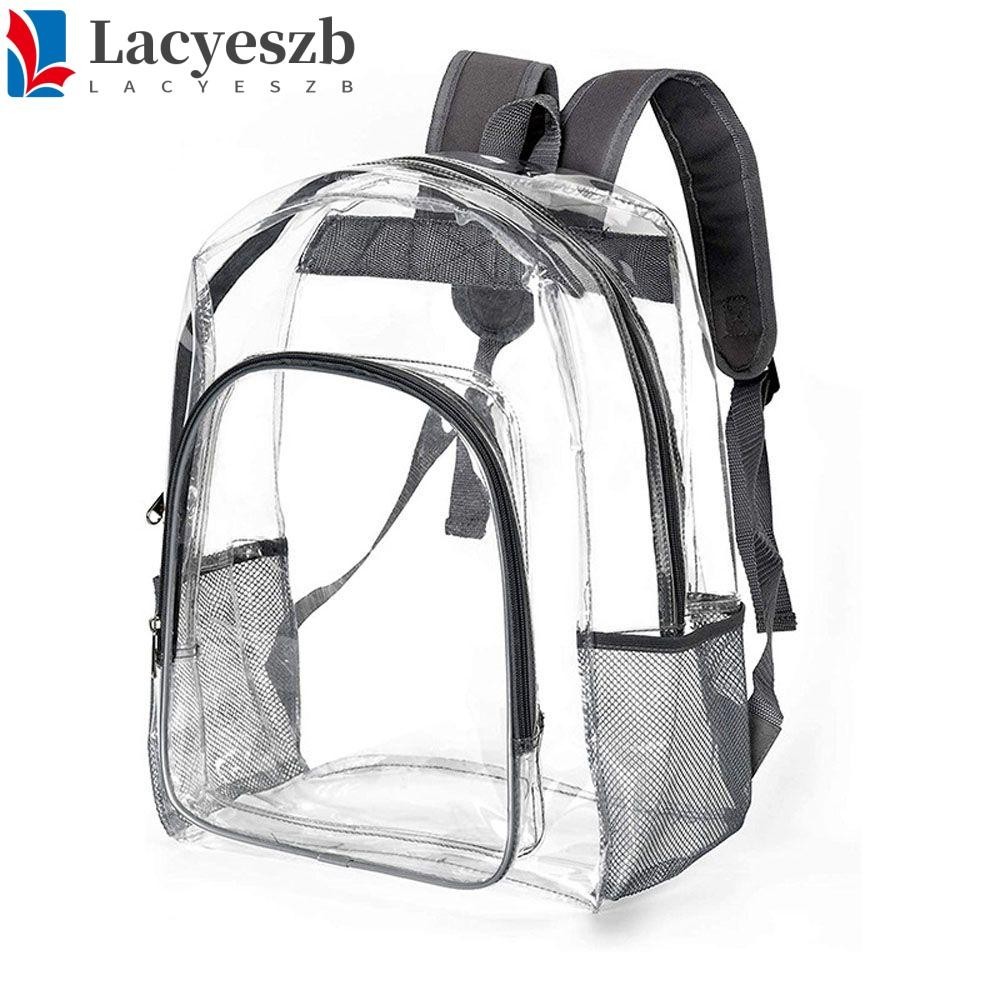 Lacyeszb ใส กระเป๋าโท้ท ผู้หญิง ผู้ชาย ความจุขนาดใหญ่ กระเป๋าสะพายข้าง กระเป๋าเก็บเหรียญ ใส กระเป๋าชายหาด