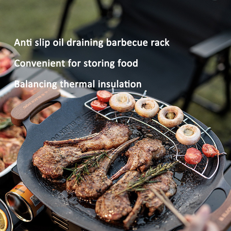 Blackdog Outdoor Camping ถาดบาร ์ บีคิวอลูมิเนียม Non Stick เคลือบกระทะทอดฉนวนกันความร ้ อน Anti Scalding ถาดบาร ์ บีคิว
