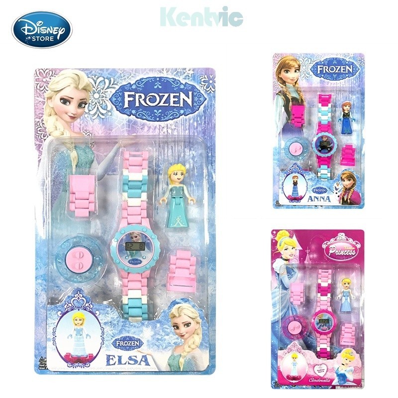 Disney Frozen Kids Watch Girl and Boy Lego Watch Childrens 3D Toy Gift Set Spiderman Batman Elsa Ann