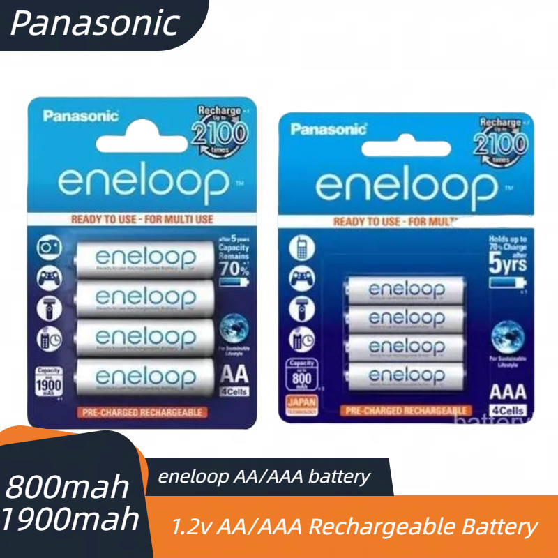 Panasonic Eneloop แบตเตอรี่ AA/AAA ขนาด 1.2 โวลต์ แบตเตอรี่ Rechargeable Battery Ni-MH NiMH