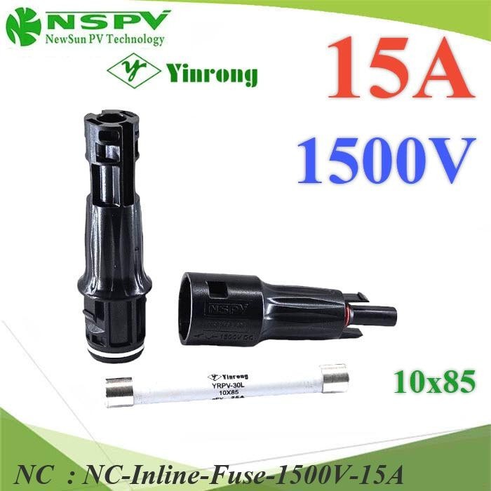 NC ชุดฟิวส์ MC4 1500V  IP68 Inline fuse  โซลาร์เซลล์  ขนาด Inline-Fuse-1500V-15A