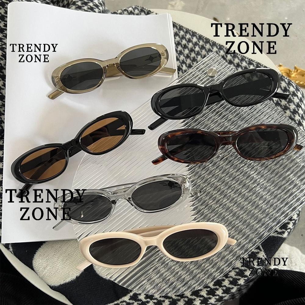 Trendyzone Galaxy Star แว่นกันแดด เกาหลี ออกแบบ รูปไข่ สีดํา เดินทาง เฉดสีย้อนยุค