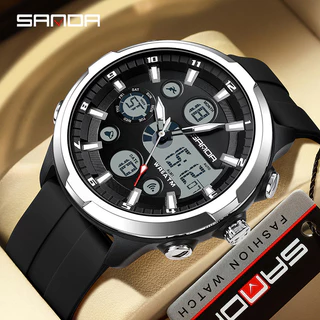 Sanda ใหม่ นาฬิกาข้อมืออิเล็กทรอนิกส์ แฟชั่น กันน้ํา อเนกประสงค์ สําหรับผู้ชาย SD9053-4