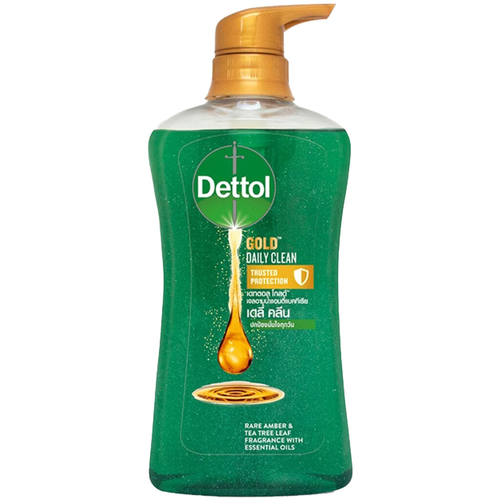 LeeMart เจลอาบน้ำ เดทตอล Dettol 450ML สบู่เหลว ชำระผิวกาย เดตตอล โกล์ด เดลี่คลีน สีเขียว ขนาด 450 มล.
