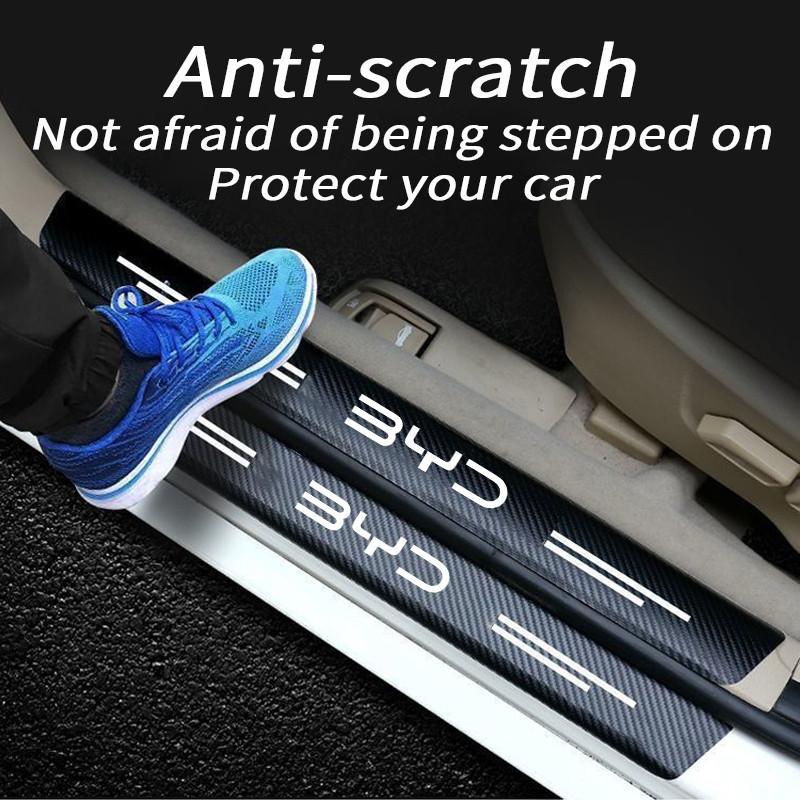 BYD Atto 3 Seal Dolphin สติกเกอร์คาร์บอนไฟเบอร์ สำหรับประตูรถ ป้องกันรอยขีดข่วน ชายบันได สติกเกอร์​ กันรอยชายบันได​ ชายบันไดรถยนต์ กันน้ำ คุณภาพสูง กันรอยขีดข่วน ติดบัน ติดบันไดรถยนต์