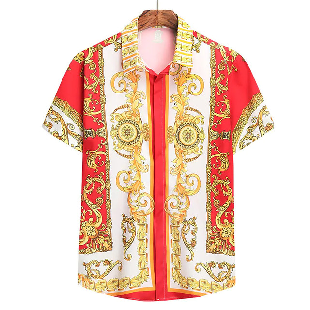 เสื้อเชิ้ตแขนสั้น ลายทาง ทรงหลวม ขนาดใหญ่ หรูหรา แฟชั่นฤดูร้อน สําหรับผู้ชาย
