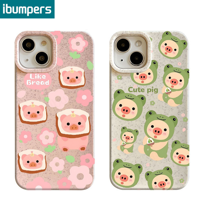 Ibumpers เคสไอโฟน เคสโทรศัพท์ซิลิโคน TPU แบบนิ่ม ลายกบ และหมู กันกระแทก เคส iphone น่ารัก สําหรับ เคสมือถือ iphone 15 14 12 13 11 Pro Max IP 7 8 Plus Iphon X Xs XR Xs Max