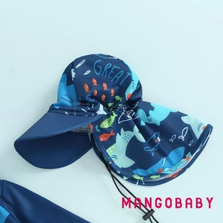(จัดส่งในกรุงเทพฯ)-เด็กน้อย 3 ชิ้น Rash Guard ชุดว่ายน้ําน่ารักปลาพิมพ์แขนยาว Zip Up ชุดว่ายน้ําชุดว่ายน้ํา