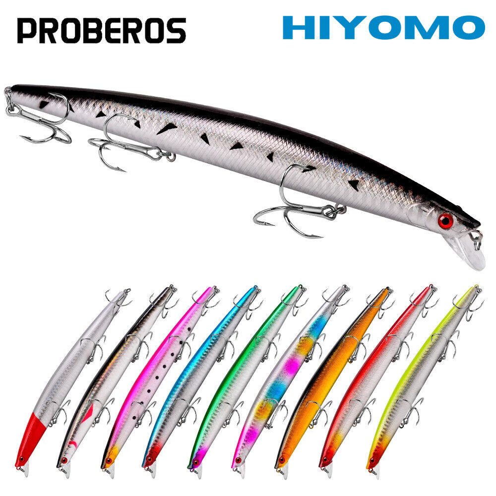 Proberos 1pcs Siakap Killer ปลาพลาสติก Minnow ลอย Lure 18.5 ซม.24.5g หล่อเหยื่อตกปลา 4 # Treble Hook น้ําเค็ม Tce Tackle