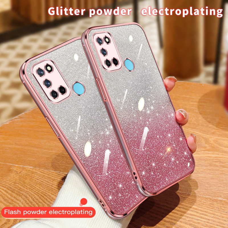 เคส Realme 8 5G 7I C17 5 Pro การไล่ระดับสีชุบกรณีโทรศัพท์ป้องกันการตก