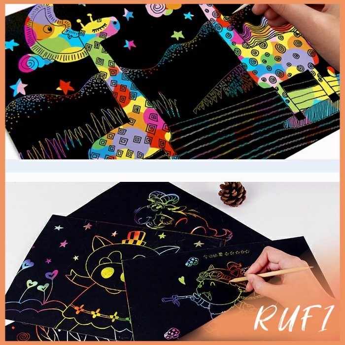 สมุดโน๊ตขูดสีรุ้งเล่มเล็กเกาหลี กระดาษวาดรูปสีสันสดใส พร้อมจัดส่ง children's picture book