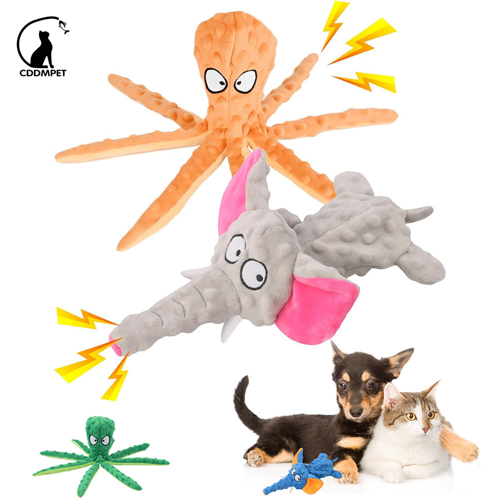 【CDDMPET】ของเล่นตุ๊กตาปลาหมึกยักษ์ ช้าง ขนาดเล็ก ขนาดกลาง สําหรับสัตว์เลี้ยง สุนัข