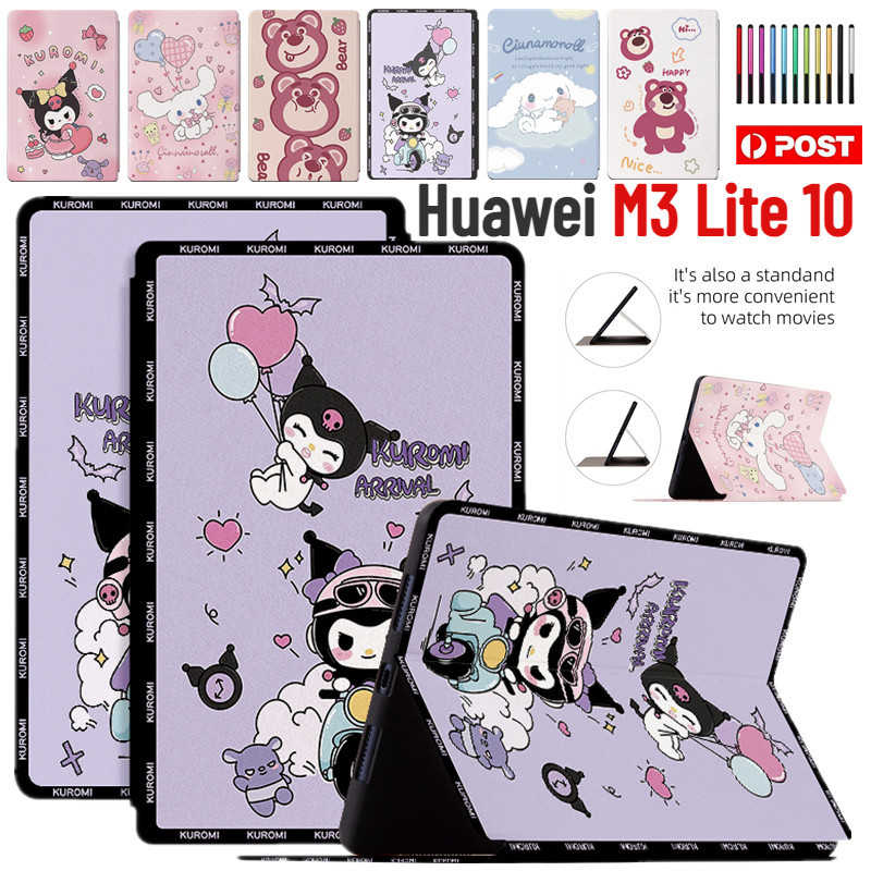 สําหรับ Huawei MediaPad M3 Lite 10 (10.1 นิ้ว) รุ่น การ์ตูน สมาร์ท พลิก หนังสือ เคส ขาตั้ง แท็บเล็ต เด็ก เคสหนัง เคสกันกระแทก