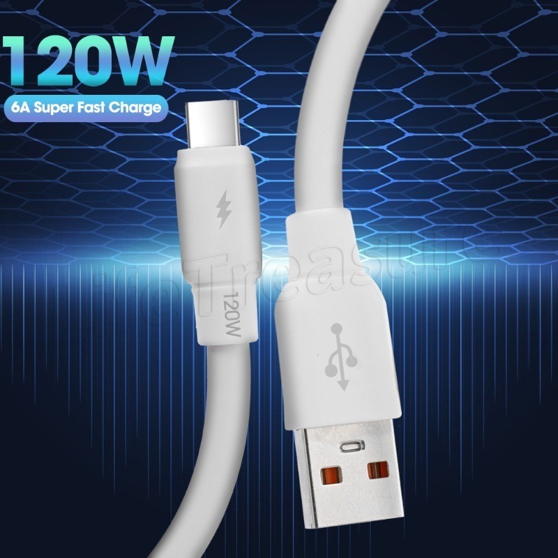 [ Featured ] สายชาร์จ USB C - 6A 120W - สายเคเบิล Micro USB Type C - หนา, 6 มม. - การถ่ายโอนข้อมูลความเร็วสูง - สายไฟโทรศัพท์