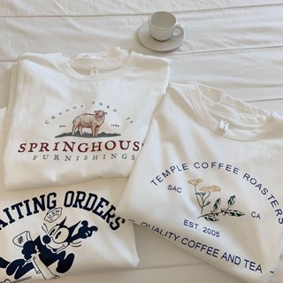 เสื้อน่ารัก เสื้อยืด คอกลม แขนสั้น ใส่สบาย  ผู้หญิง ผ้าฝ้าย …