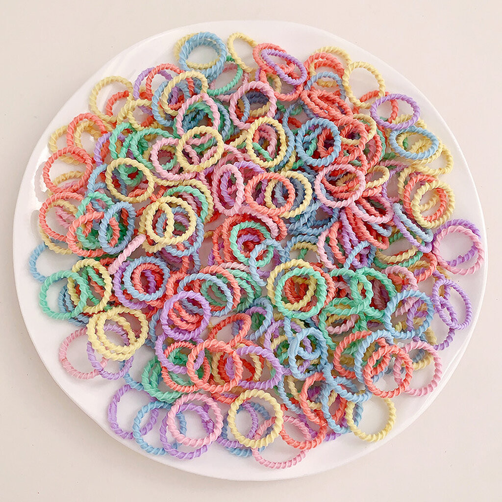 123พร้อม ยางรัดผม เด็กเล็ก มัดผม เด็กผู้หญิง สีหวาน ยืดดี แพ็ก 80-100 เส้น