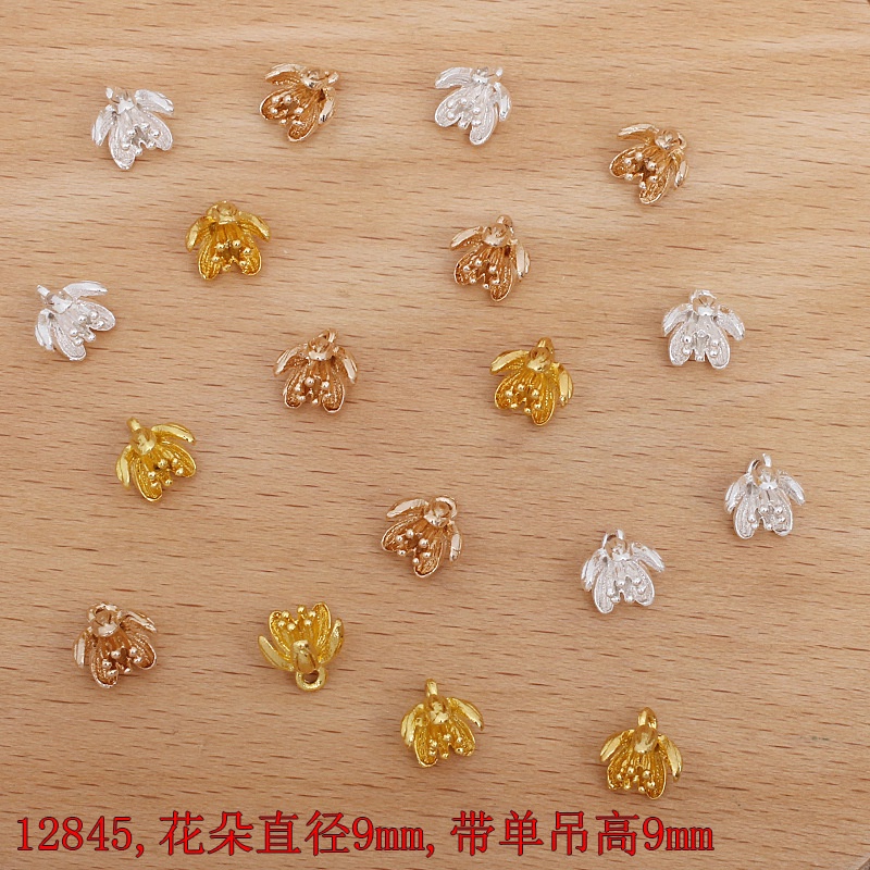 เครื่องประดับ สร้อยคอ ต่างหู โลหะผสม จี้ดอกไม้ สไตล์โบราณ diy
