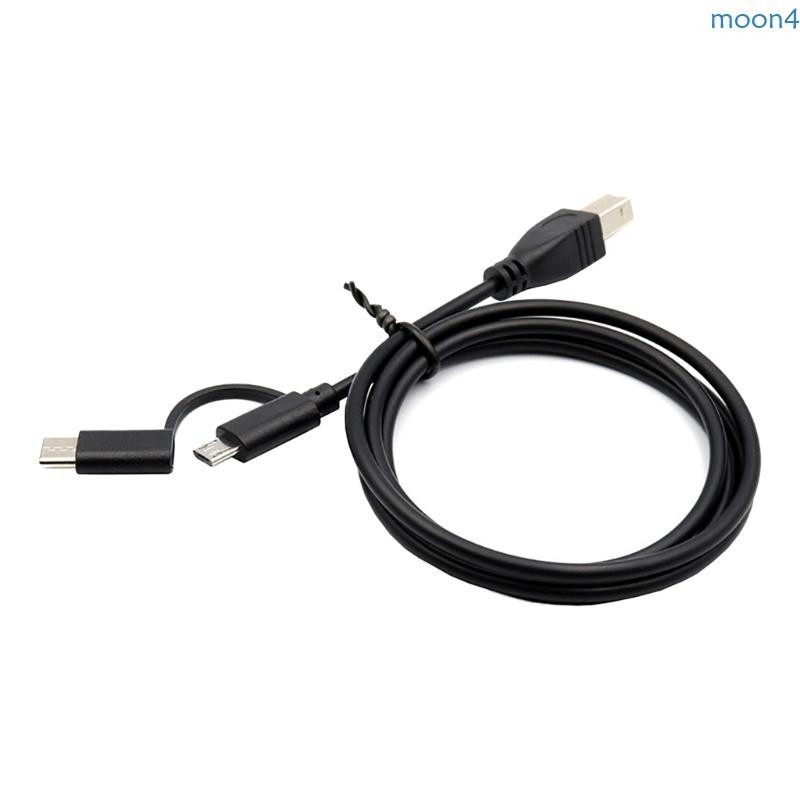 Moon4 สายเคเบิลข้อมูล Micro USB + USB C ตัวผู้ เป็น USB Type-B ตัวผู้ สําหรับเครื่องพิมพ์ สแกนเนอร์ แล็ปท็อป เปียโนไฟฟ้า กลองอิเล็กทรอนิกส์