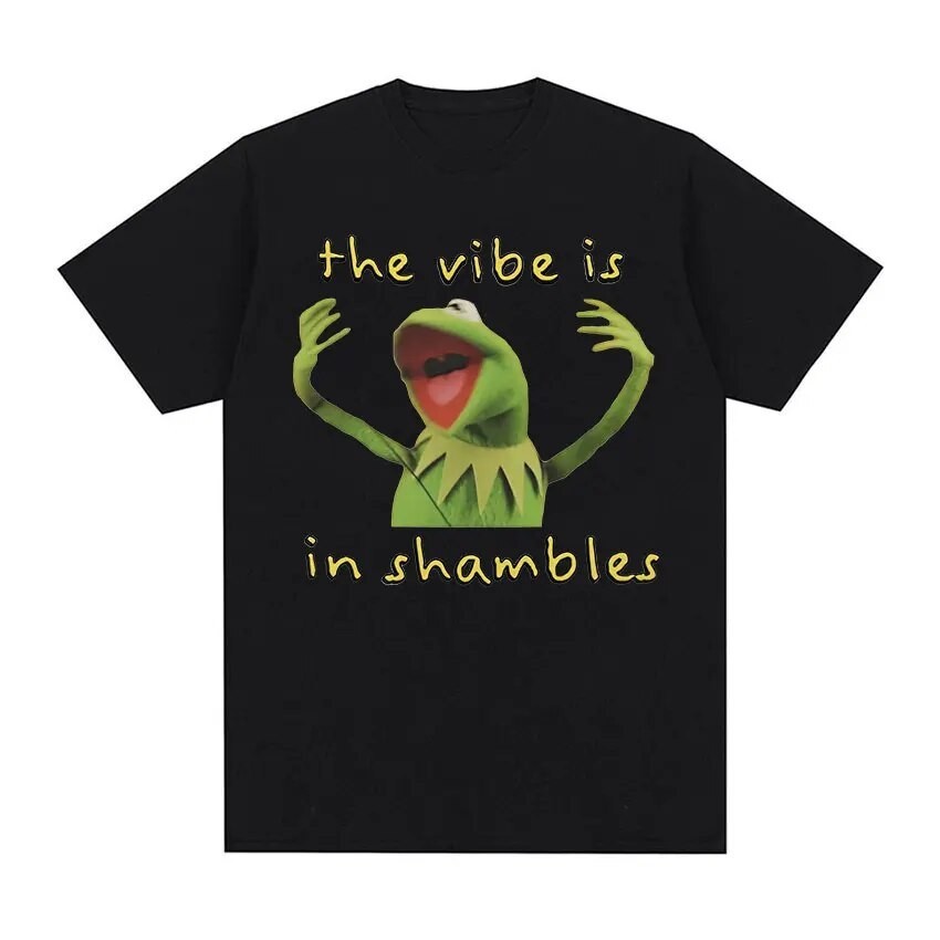 Kermit Vibe In Shmbles Frog Graphic T Mens Clothing Tshirt T