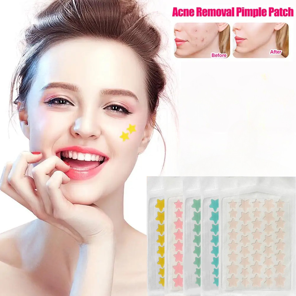 Star Pimple Patch สิวที่มีสีสันที่มองไม่เห็นกําจัดสิวสติกเกอร์ Skin Care Y2K คอนซีลเลอร์ Face Spot เ