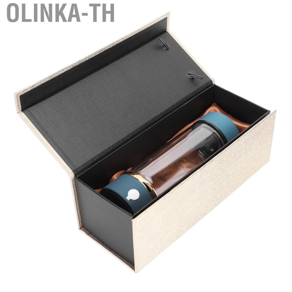 Olinka-th Hydrogen Water Bottle Generator USB Maker Machine 380ml Blue ZI