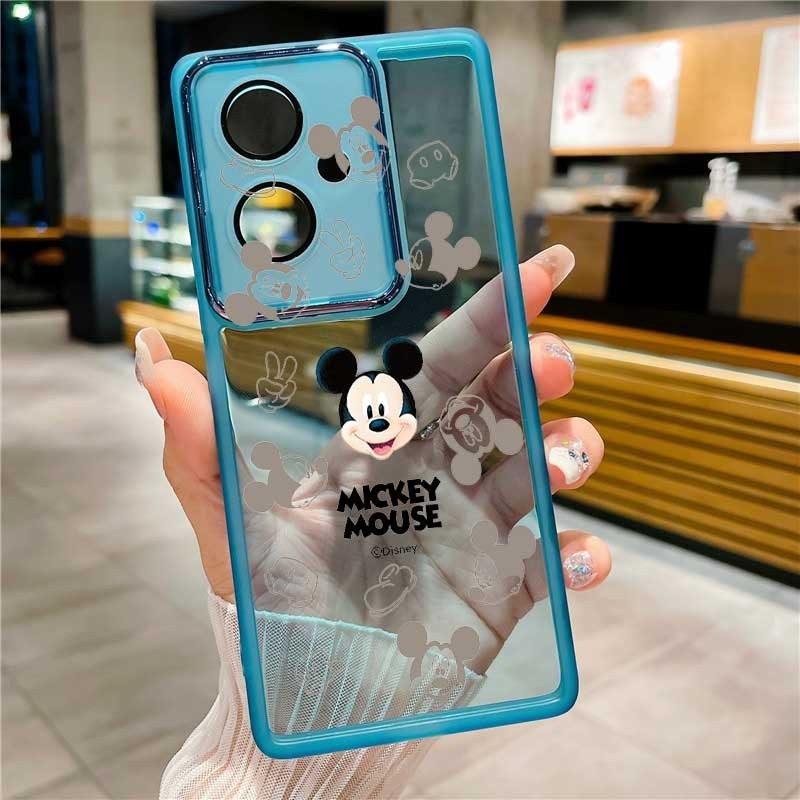 Oppo Reno11F reno 11 Pro 5G Reno10 Pro+Plus เคส มิกกี้ ครอบครัว เคสโทรศัพท์มือถือ น่ารัก เมาส์ ใส ลูกกวาด ซิลิโคน เคสป้องกันกล้อง