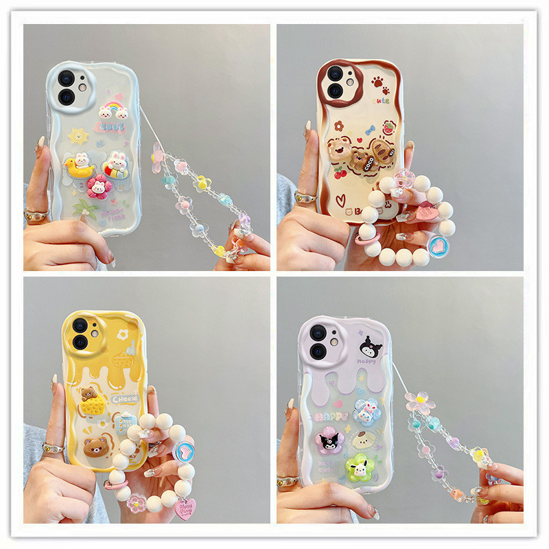 เคส iphone 11 เคสโทรศัพท์มือถือ ลายตุ๊กตา 3D สีครีมน่ารัก สําหรับ iphone 11 12