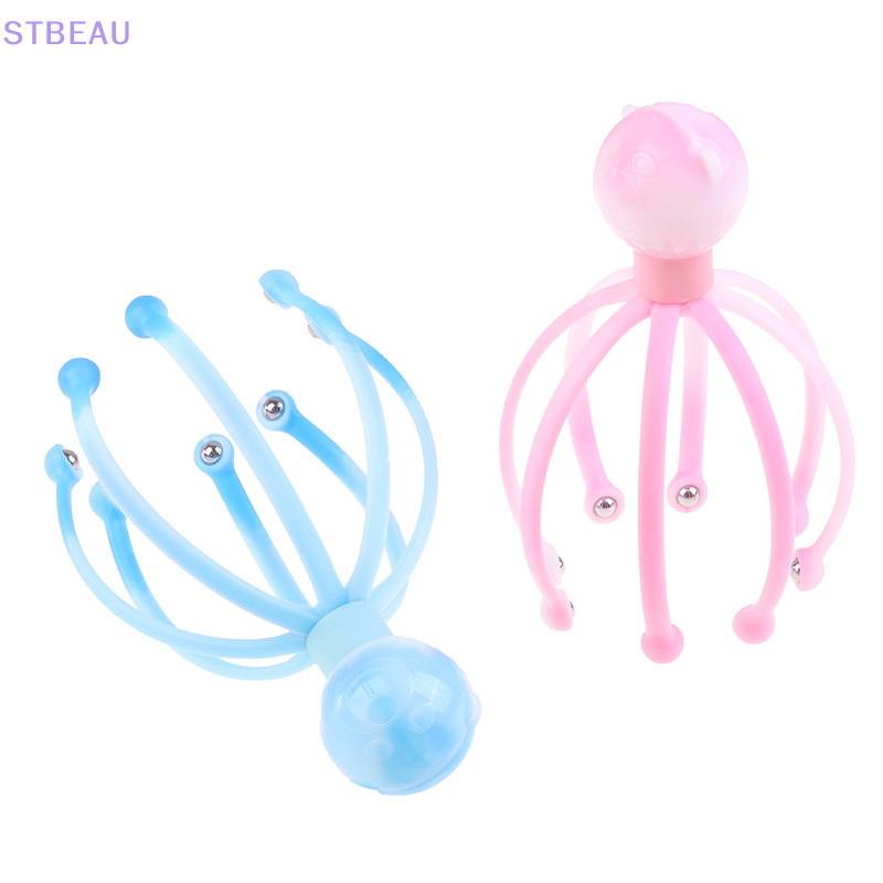[cxSTBEAU] เครื่องนวดศีรษะ นวดคอ ผ่อนคลาย บรรเทาความเครียด รูปปลาหมึก【 MME 】