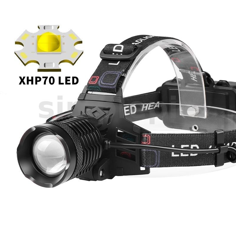 Xhp70 30W ไฟเลเซอร์ LED สีขาว ชาร์จ Usb ไฟหน้า สว่างพิเศษ ไฟหน้า LED แบบพกพา ไฟหน้า ไฟฉายตกปลา