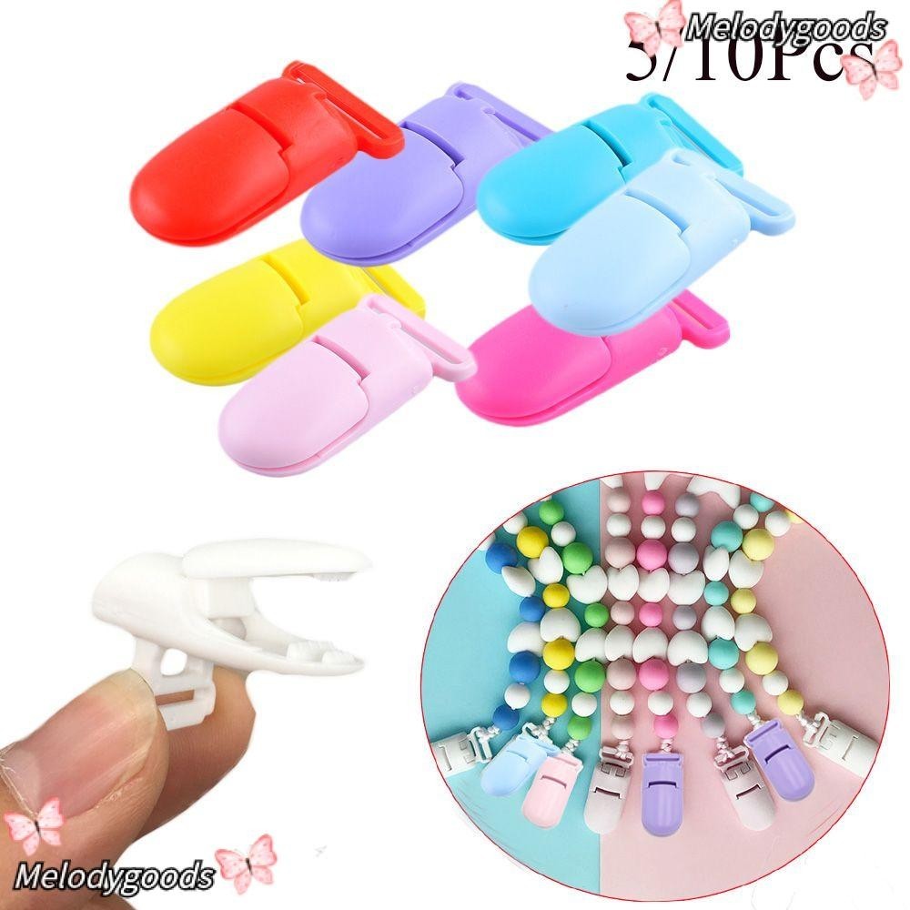 Melodg สายโซ่คล้องจุกนมหลอกเด็ก หลากสีสัน DIY 5 10 ชิ้น