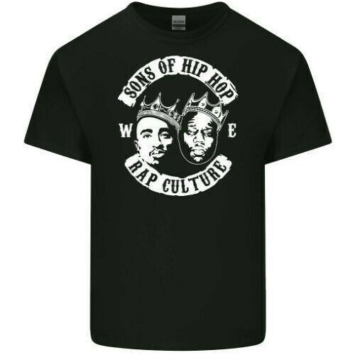 Sons Of Hip Hop Mens Biggie Small 2Pac เสื้อยืด The Notorous Big 2 Pac Shakur