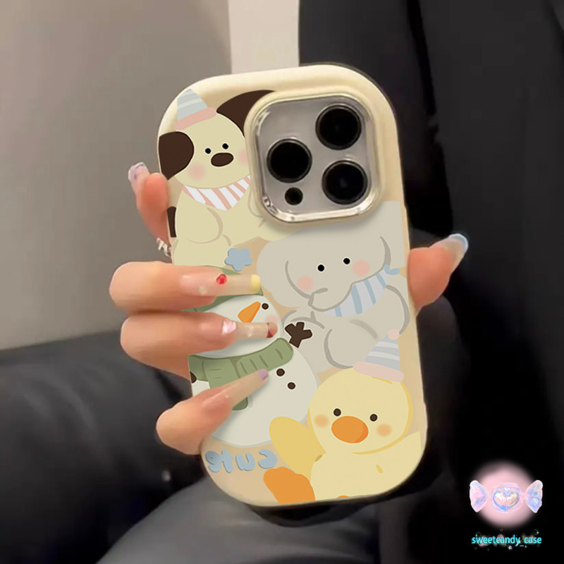 [จัดส่งในพื้นที่] เคสโทรศัพท์เป็ด Snowman เข้ากันได้กับ iPhone X XR XS สูงสุด 11 13 15 12 PROMAX 6 7 8 14 15 PLUS cover